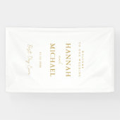 Elegant, wit, minimale bruiloft spandoek (Horizontaal)