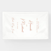 Elegant, wit, minimale bruiloft spandoek (Horizontaal)