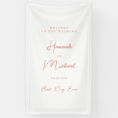 Elegant, wit, minimale bruiloft spandoek (Verticaal)