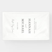 Elegant, wit, minimale bruiloft spandoek (Horizontaal)