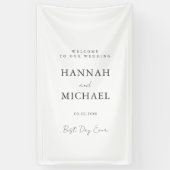 Elegant, wit, minimale bruiloft spandoek (Verticaal)