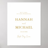 Elegant, wit, minimale bruiloft welkom poster (Voorkant)