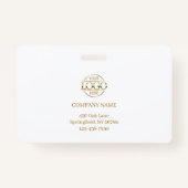 Elegant wit minimalistisch bedrijf werknemer Foto- Badge (Achterkant)