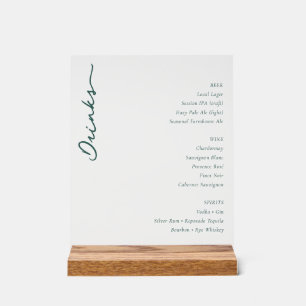 Elegant Wit Minimalistisch Menubord Acryl Bord