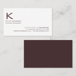 Elegant wit minimalistisch monogram gepersonalisee visitekaartje