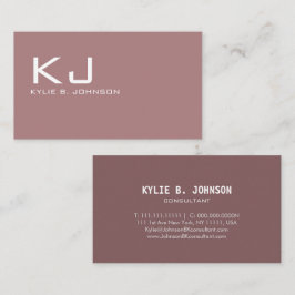 Elegant wit minimalistisch monogram gepersonalisee visitekaartje