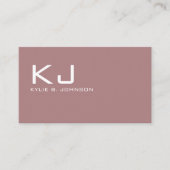 Elegant wit minimalistisch monogram gepersonalisee visitekaartje (Voorkant)