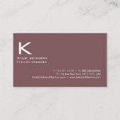 Elegant wit minimalistisch monogram gepersonalisee visitekaartje (Voorkant)