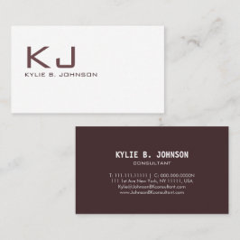 Elegant wit minimalistisch monogram gepersonalisee visitekaartje