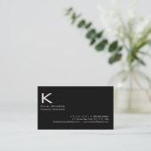 Elegant wit minimalistisch monogram gepersonalisee visitekaartje (Staand voorkant)