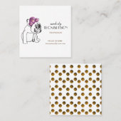 Elegant wit Modern Art Square Visitekaartje (Voorkant / Achterkant)