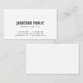Elegant wit, modern, eenvoudig design visitekaartje (Voorkant / Achterkant)