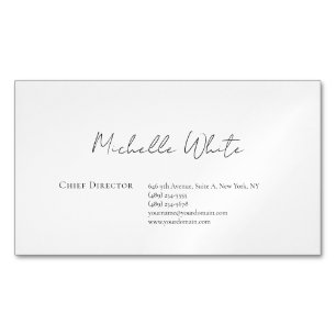 Elegant Wit Modern Professioneel Magnetisch Visitekaartje