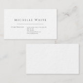 Elegant Wit Modern Witte Professionaliteit Visitekaartje (Voorkant / Achterkant)