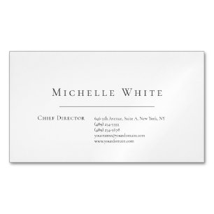 Elegant Wit Modern Witte Professioneel Magnetisch Visitekaartje