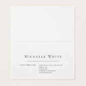 Elegant Wit Modern Witte Professioneel Visitekaartje (Buitenkant ongevouwen)