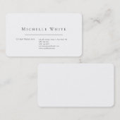 Elegant Wit Modern Witte Zakelijkheid Visitekaartje (Voorkant / Achterkant)