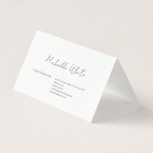 Elegant Wit Modern Witte Zakelijkheid Visitekaartje