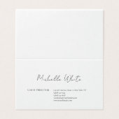 Elegant Wit Modern Witte Zakelijkheid Visitekaartje (Buitenkant ongevouwen)