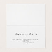 Elegant Wit Modern Witte Zakelijkheid Visitekaartje (Buitenkant ongevouwen)