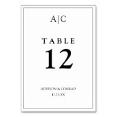 Elegant Wit Monogram Huwelijk Kaart (Voorkant)