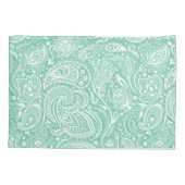 Elegant wit & munt bloemig paisley patroon kussensloop (Achterkant)