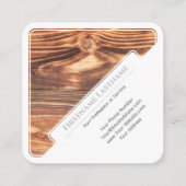 Elegant, wit, omwoeld, van hout vierkante visitekaartje (Achterkant)