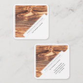 Elegant, wit, omwoeld, van hout vierkante visitekaartje (Voorkant / Achterkant)