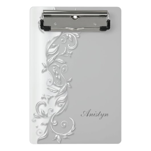 Elegant wit ontwerp mini klembord (Voorkant)