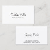 Elegant wit ontwerp Modern Gewoon design Professio Visitekaartje (Voorkant / Achterkant)