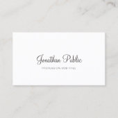 Elegant wit ontwerp Modern Gewoon design Professio Visitekaartje (Voorkant)