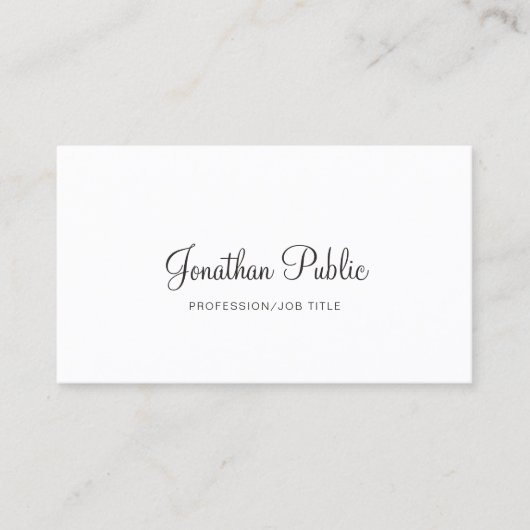 Elegant wit ontwerp Modern Gewoon design Professio Visitekaartje (Voorkant)