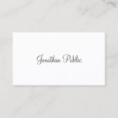 Elegant wit ontwerp Modern Plain Creatief Visitekaartje (Voorkant)