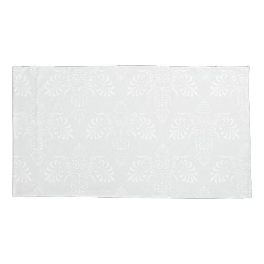 Elegant wit op Bleek grijs Damaspatroon Kussensloop (Achterkant)