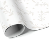 Elegant wit op wit, holly verpakkingspapier cadeaupapier (Rol Hoek)