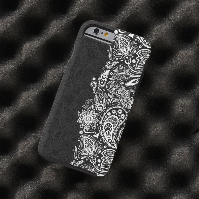 Elegant wit op zwart  Paisley kant Case-Mate iPhone Case (Voorbeeld)