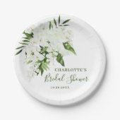 Elegant Wit Orchidee Boheems Bloemen Vrijgezellenf Papieren Bordje (Voorkant)