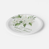 Elegant Wit Orchidee Boheems Bloemen Vrijgezellenf Papieren Bordje (Gekanteld)