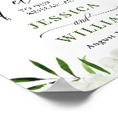 Elegant wit orchidee proefdiner welkom bord poster (Hoek)