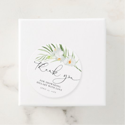 Elegant wit orchidee Vrijgezellenfeest Bedankjes Labels (In situ)