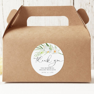 Elegant wit orchidee Vrijgezellenfeest Ronde Sticker