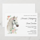 Elegant Wit Paard Boho Bloem Bruiloft Kaart (Voorkant / Achterkant)