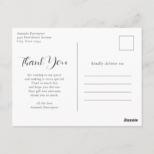 Elegant wit paard boho bloemen dank u briefkaart (Achterkant)