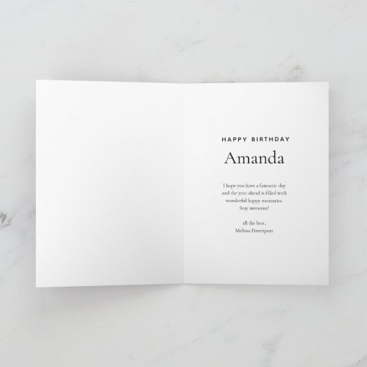 Elegant Wit Paard Boho Bloemen Verjaardag Kaart (Binnen)