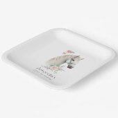 Elegant Wit Paard Boho Bloemen Verjaardag Papieren Bordje (Gebogen)