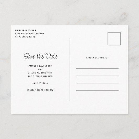 Elegant Wit Paard Boho Floral Save the Date Uitnodiging Briefkaart (Achterkant)