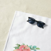 Elegant Wit Paard Boho Floral Strandlaken (In situ)