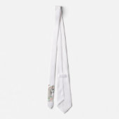 Elegant Wit Paard Boho Floral Stropdas (Achterkant)