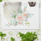 Elegant Wit Paard Boho Floral Theedoek (Gevouwen)