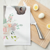 Elegant Wit Paard Boho Floral Theedoek (Quarter Fold)